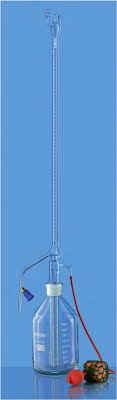 Borosil Burette, Class A, With Reservoir, Rubber bellow and Boroflo Stopcock (2155)