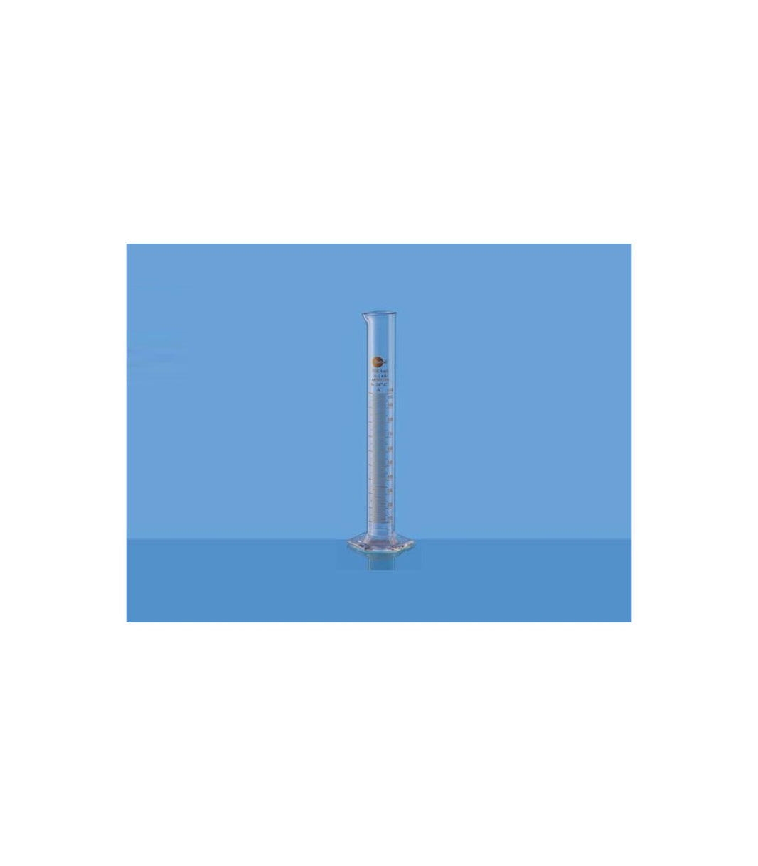 Borosil Single Metric Scale Pour Out with Hexagonal Base (Class B) Cylinders (3027)