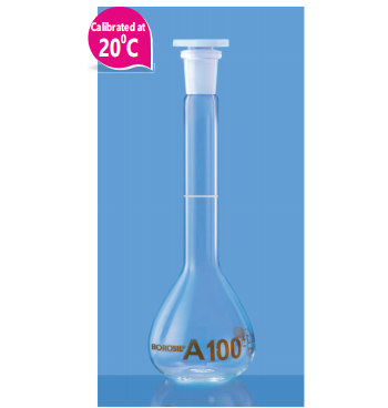 Borosil Volumetric Flask with I/C Plastic Stopper Class A (5646D)
