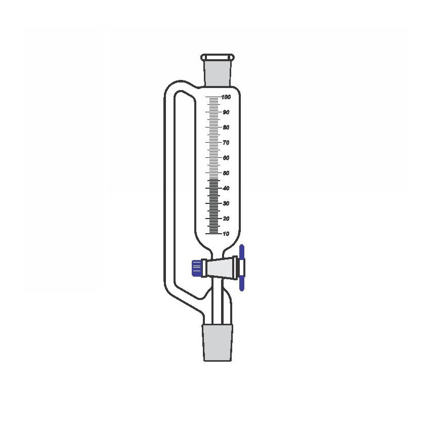 ESAW 9500.14450 Graduated Equalising Cylinderical Funnels With PTFE Key stopcock