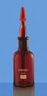 Borosil Dropping with Pipette & Rubber Teat, Amber Bottle (1650)