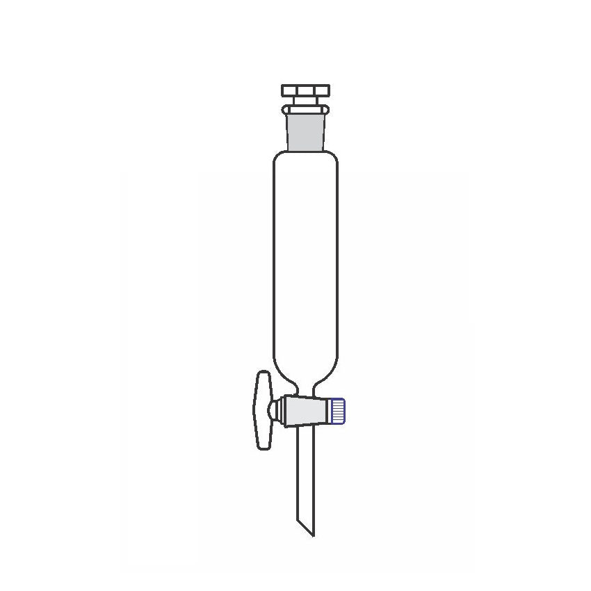 ESAW 9500.14108 Cylinderical Dropping Funnel With Interchangeable Stopper And Glasskey Stopcock
