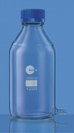 Borosil Bottle, Aspirator, with GL 45 Cap and Outlet for tubing (1220)