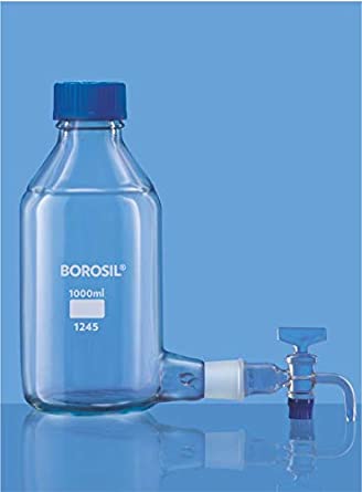 Borosil Bottle, Aspirator, with GL 45 cap with Interchangable stopcock (1245)