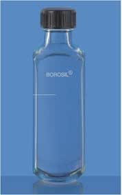 Borosil Bottles, Milk Dilution, Plain with Screw Cap &amp; Linear (1367)