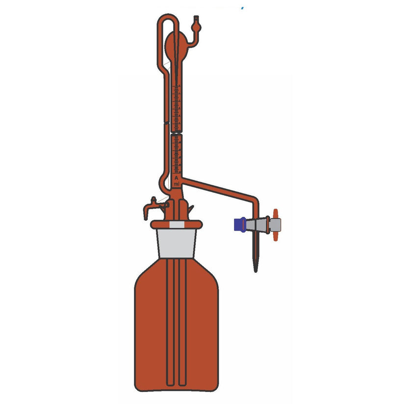ESAW 9500.7160 Class-A Automatic Zero Burettes Amber Colour PTFE Stopcock