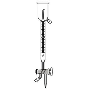 Borosil Burette, Class A, 3-way Double Oblique Bore Glass Stopcock with Automatic Zero (2147)