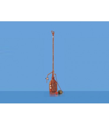 Borosil Class A Automatic Zero,  with Reservoir, Rubber Bellow, PTFE Stopcock, Amber Burette (2153A)
