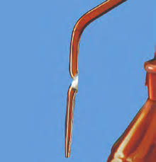 Borosil Class B Amber Automatic Zero with Reservoir, Rubber Bellow, PTFE Stopcock Burette (2154A)