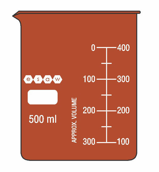 ESAW 9500.5009 Low Form Amber Beaker with Spout