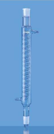 Borosil Condenser, Graham, Coiled Distillate type, Drip Tip with Interchangeable Inner and outer joint (2560)