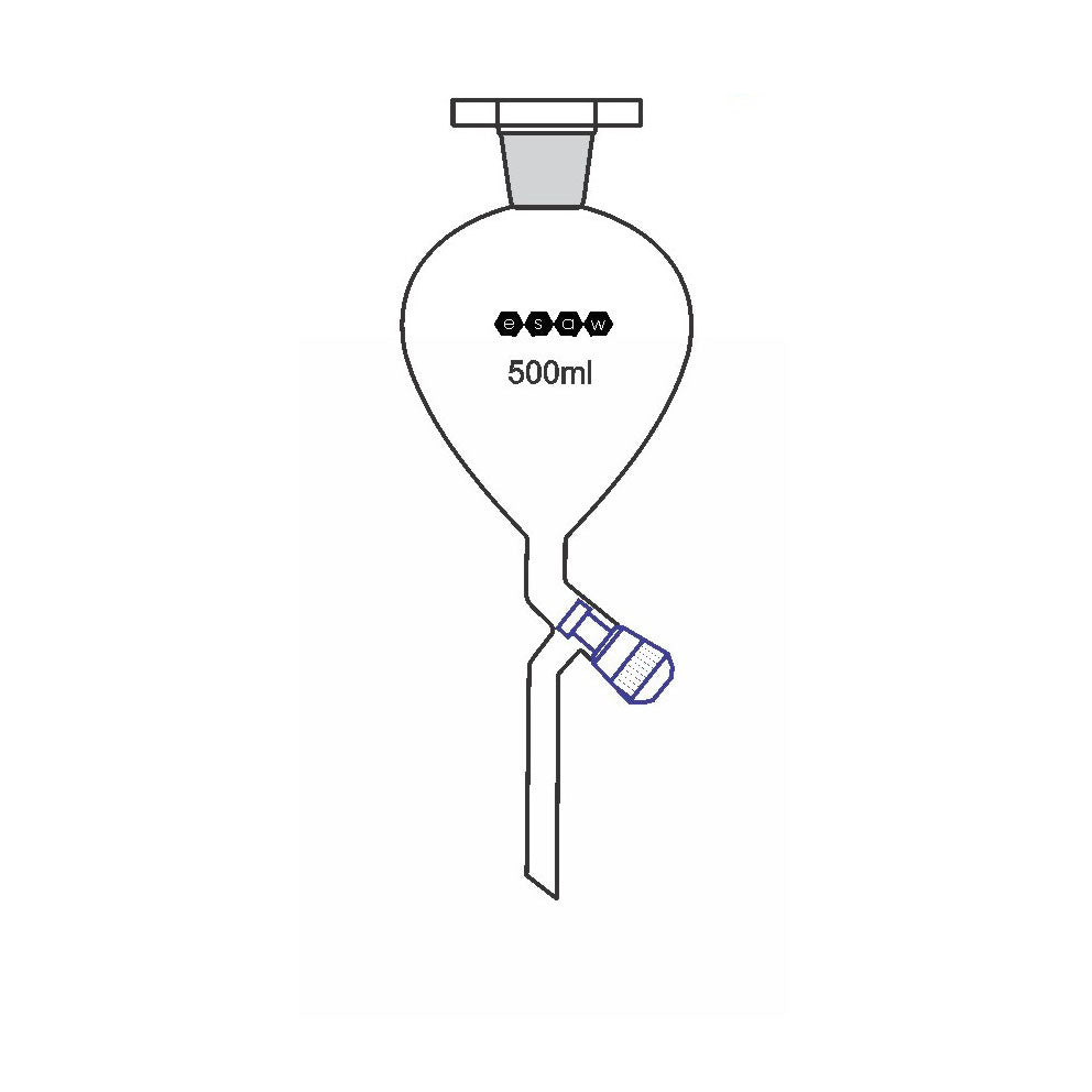 ESAW-9500.1481 Separating Funnels, with PTFE Needle Valve, Globe Shape