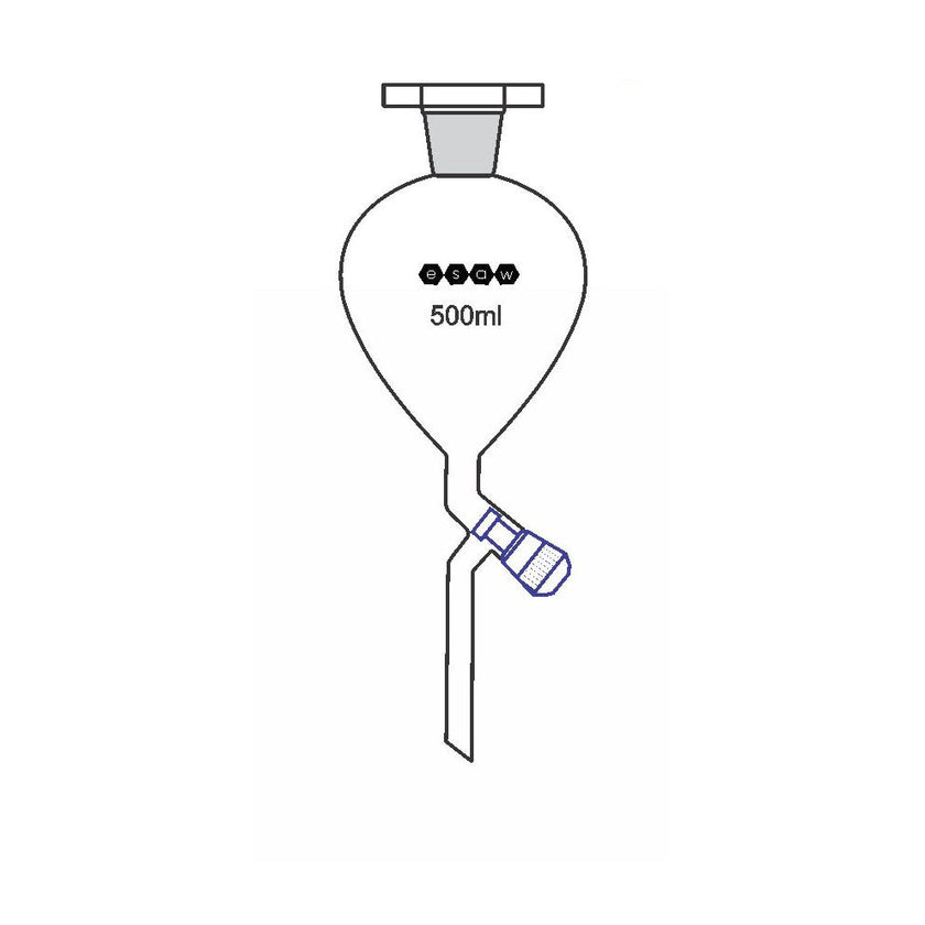 ESAW-9500.1481 Separating Funnels, with PTFE Needle Valve, Globe Shape