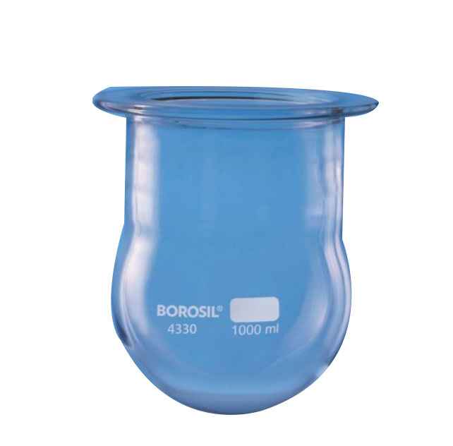 Borosil Reaction Flask with Wide Mouth and Flat Flange, 100mm ID, 150mm OD (4330)