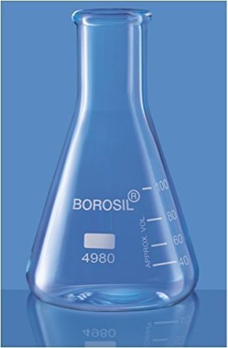 Borosil Erlenmeyer Conical Flask With Narrow Mouth (4980)