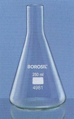 Borosil Erlenmeyer Conical Flask with Long Neck without Rim (4981)