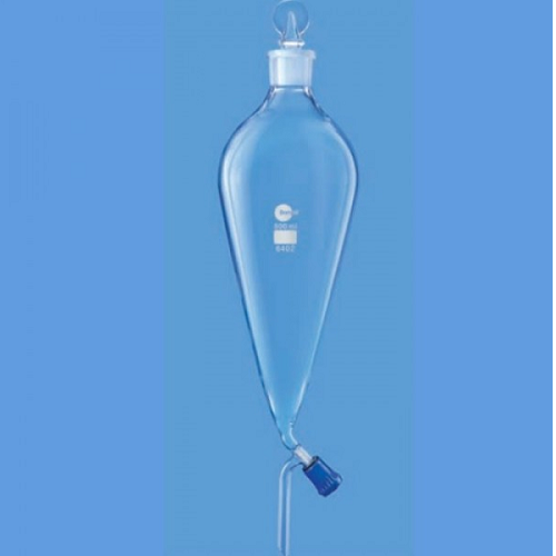 Borosil Separating, Fitted with Boroflo Stopcock with PTFE Key and Interchangeable Stopper Funnel (6402)