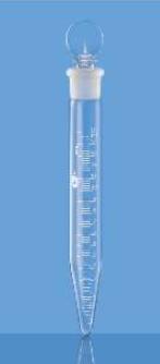 Borosil Centrifuge, Conical Bottom, Graduated, with Stopper Tube (8084)