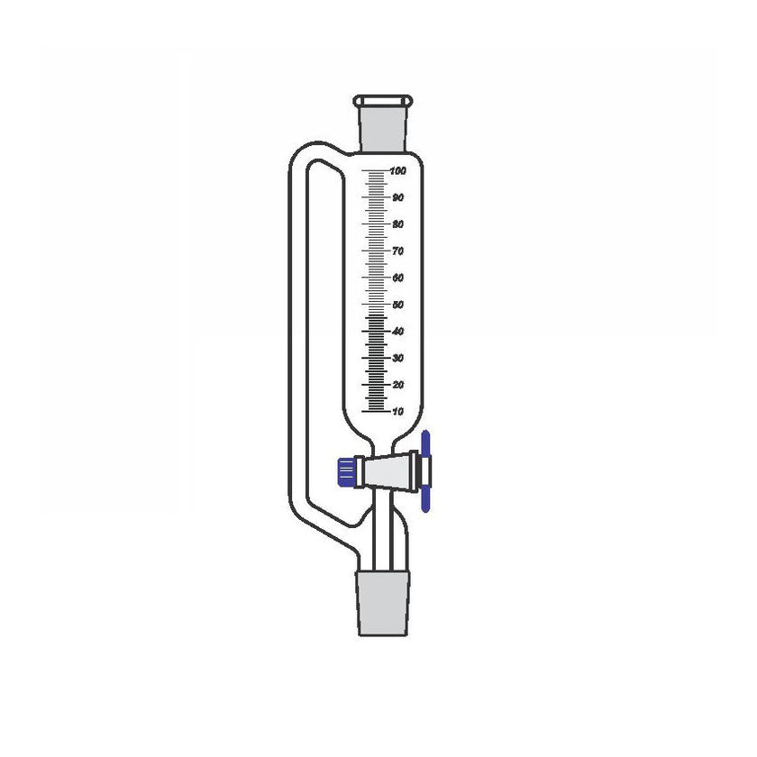 ESAW 9500.14450 Graduated Equalising Cylinderical Funnels With PTFE Key stopcock