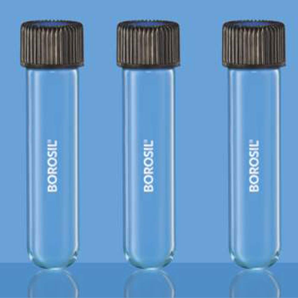 Borosil Culture Tubes, Media, with PP Screw cap, Round Bottom and Linear (9900)