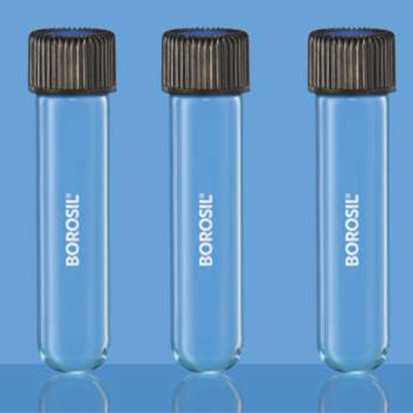 Borosil Culture Tubes, Media, with PP Screw cap, Round Bottom and Linear (9900)