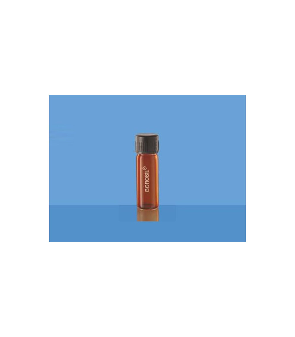 Borosil Culture Tube, Amber with PP Screw Cap, Flat Bottom and PTFE Liner (9911)