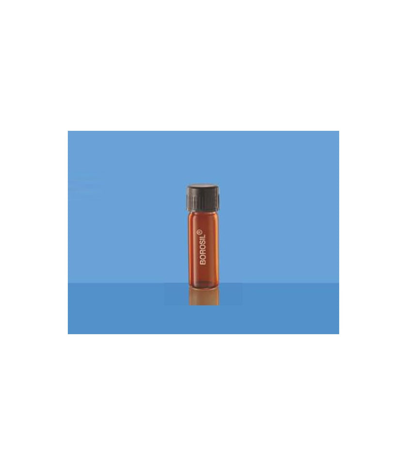 Borosil Culture Tube, Amber with PP Screw Cap, Flat Bottom and PTFE Liner (9911)