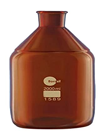 Borosil Solution, Amber, Tooled Neck Bottle (1589)